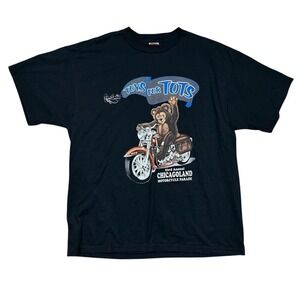 Vintage 2000 Toys for Tots Chicagoland Motorcycle Parade T-Shirt‎ Black XL